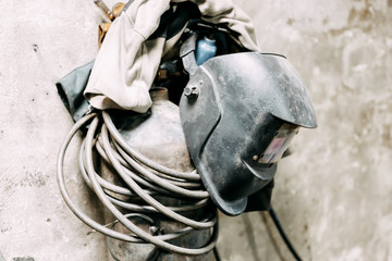 old Welding mask indoor