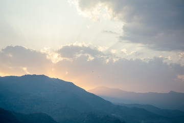 Fototapeta premium beautiful lake and sunset. concept of romance and active lifestyle