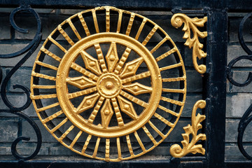 iron gate ornament. decorative metal elements