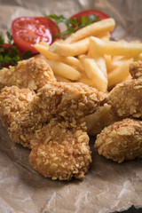 Deep fried chicken nuggets