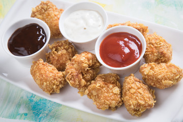 Deep fried chicken nuggets