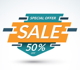 Sale banner. Special offer concept. Discount label. Best offer template. Vector illustration