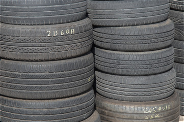 Stack of old car tires