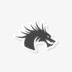 Dragon mascot sticker, Silhouette Of Dragon, simple vector icon
