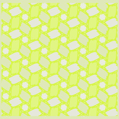 Bright color abstract geometric pattern, vector seamless in yellow