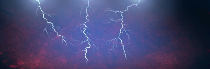 Lightning strikes and glowing background