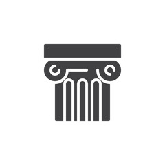 Ancient column vector icon. filled flat sign for mobile concept and web design. Architecture simple solid icon. Pillar symbol, logo illustration. Vector graphics