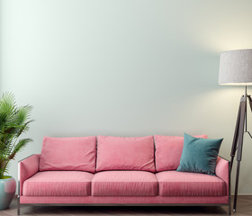 Mockup Poster in the interior, 3D illustration of a modern design