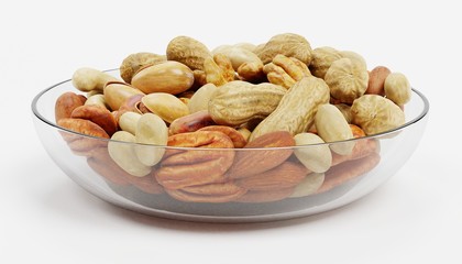 Realistic 3D Render of Nuts Collection