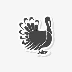 Obraz premium Turkey silhouette sticker, simple vector icon