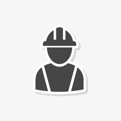 Contractor sticker, Workers icon, simple vector icon