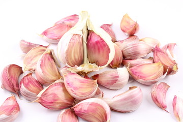 garlic cloves  on a white background