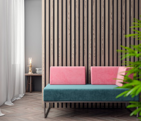 Mockup Poster in the interior, 3D illustration of a modern design