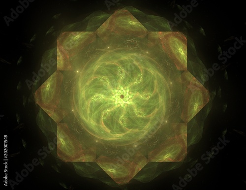 An Abstract Computer Generated Modern Fractal Design On