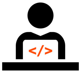 Software developer coding icon