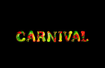 Colorful 3d text carnival