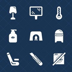 Premium set with fill icons. Such as city, street, light, cutter, mailbox, clean, fireplace, warm, road, interior, meteorology, championship, hygiene, competitive, cricket, decoration, post, home