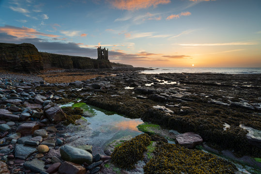 Keiss Castle at Caithness in Scotland