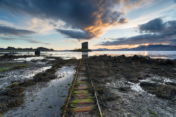 Sunset over Castle Stalker