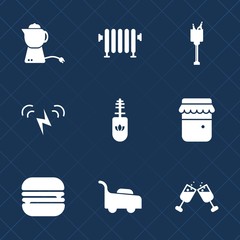 Premium set with fill icons. Such as garden, jam, heater, jar, hot, black, sandwich, glass, cup, beverage, ice, brush, water, makeup, teapot, electric, celebration, mascara, energy, champagne, red