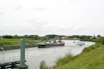 ships sailing the Merwede Canal