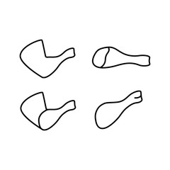 line chicken legs black icons on white background