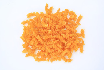 Fototapeta premium Spiral Macaroni on white background.