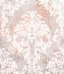 Baroque pattern Vector. Vintage Ornamented texture luxury design. Royal textile decors. Old painted background