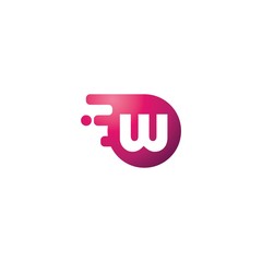 letter w tech logo tempate