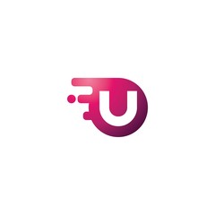 letter u tech logo tempate
