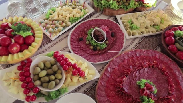 National Russian-Ukrainian table at the wedding