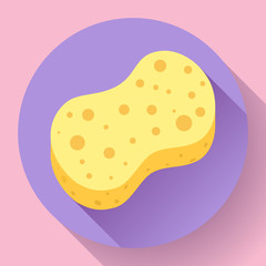 Yellow shower sponge cartoon icon. Illustration for web and mobile design