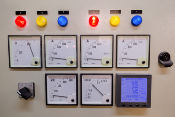 Electrical control panel in factory / Control panel
