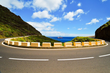 Coastline road on Tenerife Island, Spain