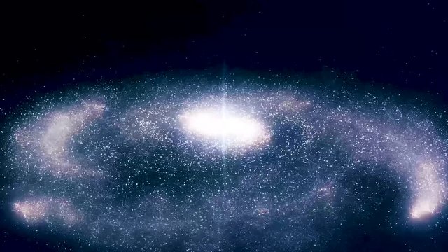 Space animation background with nebula, stars. The Milky Way, the Galaxy and the Nebula. Animation galaxy blue in space