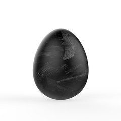 Charcoal egg on isolated white background, 3d illustration