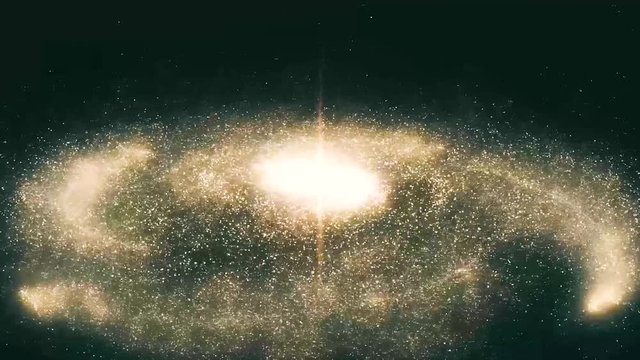 Rotating spiral galaxy - deep space exploration. Animation of a galaxy in space with stars and nebula