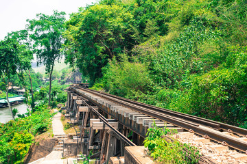 railroad tracks or trail moving