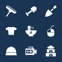 Premium set with fill icons. Such as culture, pasta, travel, technology, temple, brush, clothes, paint, film, shirt, mouse, hot, hammer, sign, pagoda, fashion, food, video, noodle, tool, handle, meal