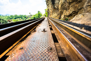 railroad tracks or trail moving