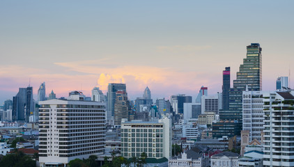 Fototapeta na wymiar Bangkok modern city skyline at dusk.