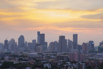 Fototapeta na wymiar Bangkok modern city skyline at dusk.