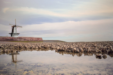Mill at Vlissingen beach, the Netherlands