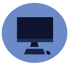 computer vector illustration, blue computer