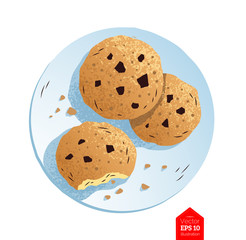 Top view illustration of cookies