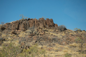 Fototapeta na wymiar Rock formation in the outback of Queensland in Australia