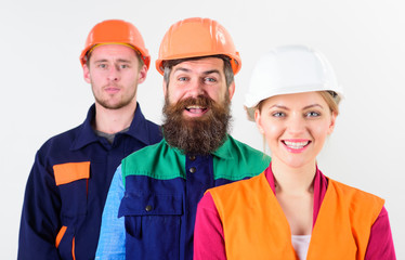 Different people in team of architects, builders, labourers
