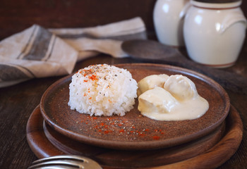 Chicken fricassee with rice