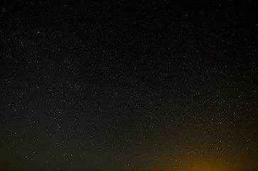 Night sky with a bright star of the Milky Way. View of the starry space