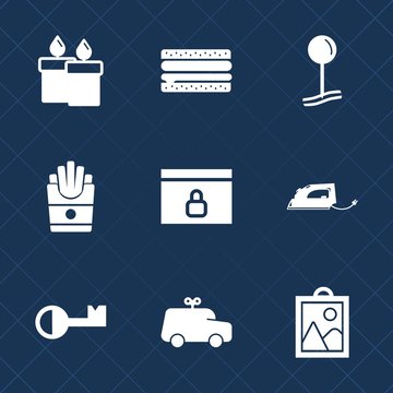 Premium set with fill icons. Such as play, iron, fast, food, sign, lunch, picture, fire, child, flame, snack, key, lock, candle, christmas, unhealthy, car, french, web, burger, website, work, internet